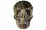 Realistic, Carved, Banded Purple Fluorite Skull #151019-1